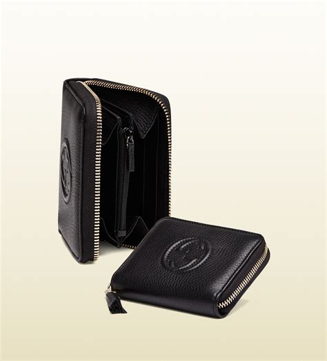 gucci soho zip around wallet black|Gucci signature zip around wallet.